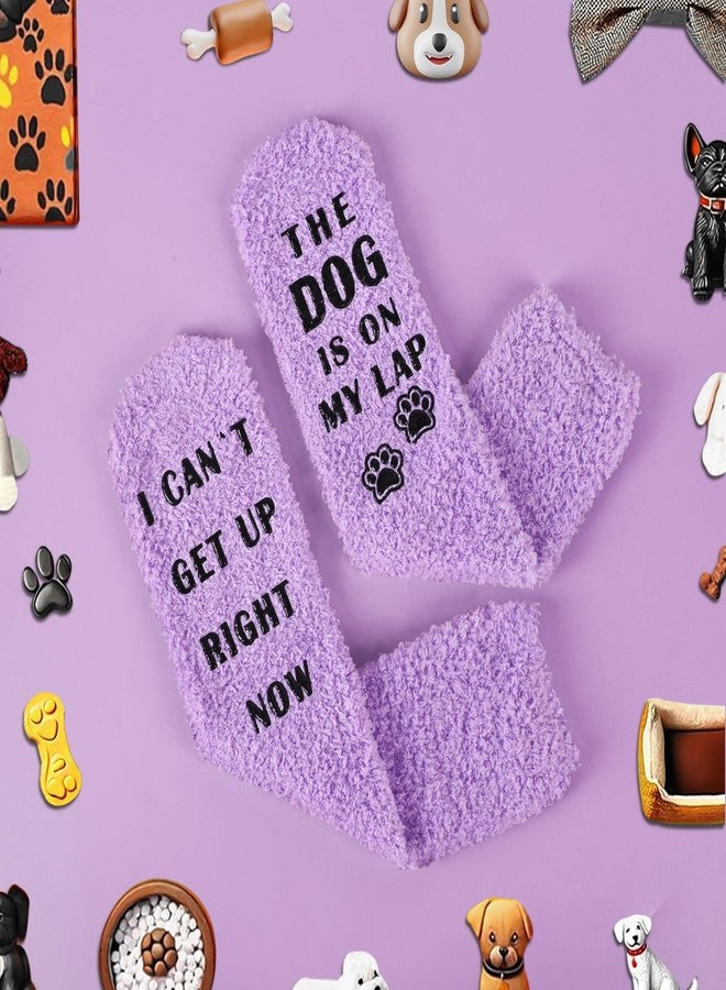 Cyunda Funny Gifts for Mom, Dog Mom Gifts for Women, Fuzzy Socks for Dog Lovers, Christmas Cozy Socks, Stocking Stuffers,Purple - Image 5